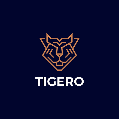 Tiger Logo brand branding color design illustration line logo logo prio hans tiger tiger line logo tiger logo typography vector