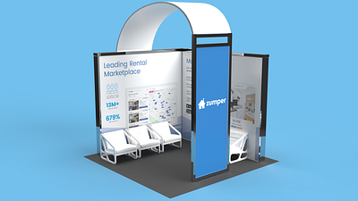 Zumper 2020 AIM Booth Design 3d branding design graphic design marketing print tradeshow tradeshow booth