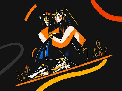 Wondermonday character flower girl character illustration procreate sneakers