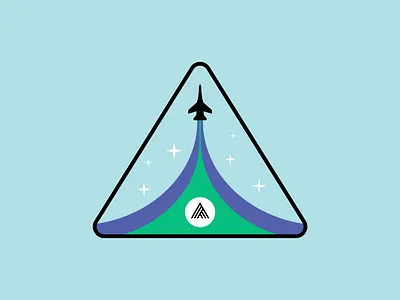 Ascend Sticker Badge ascend badge branding digital illustration illustration logo badge outer space rocket space spaceship stars sticker thoughtspot vector