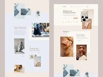 Evee Landing Page design fashion flat landing landingpage minimal typography ui ux vector web website