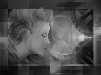 Facing the past adobe illustrator art deco artdeco design geometric art gestalt painting poster art vector art vector graphic