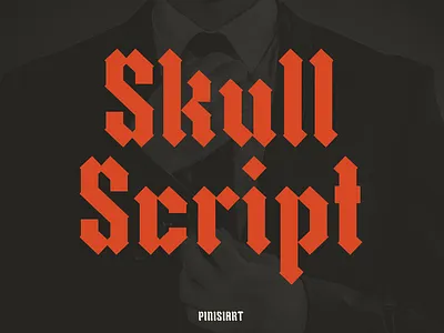 Skullscript bold branding display font font gaming gothic movie music poster rock tattoo youtube