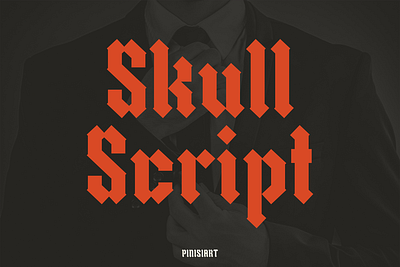 Skullscript bold branding display font font gaming gothic movie music poster rock tattoo youtube