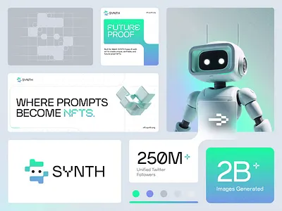 SYNTH : AI Driven NFT Minting - Visual Identity agency ai branding animation bot ai brand brand guidelines brand identity branding clean corporate identity digital guidelines identity logo logotype motion graphics nft saas saas branding visual identity