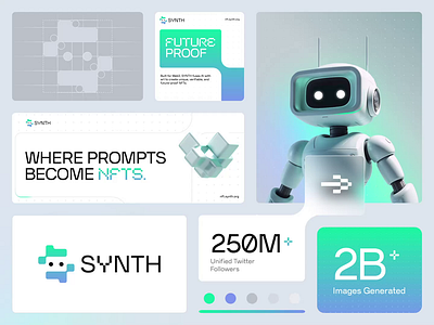 SYNTH : AI Driven NFT Minting - Visual Identity agency ai branding animation bot ai brand brand guidelines brand identity branding clean corporate identity digital guidelines identity logo logotype motion graphics nft saas saas branding visual identity