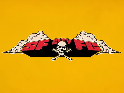 SF City FC Scarf branding illustration san francisco sfcfc sfcity skull skull and crossbones soccer sports