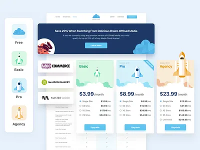 Media Cloud 2020 block card icon illustraion price pricing ui uidesign