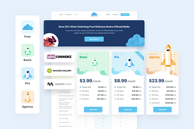 Media Cloud 2020 block card icon illustraion price pricing ui uidesign