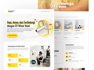 CV Winar Bumi - Manufacturing & Consumable product Website branding design graphic design ui ux