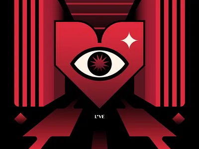 L*VE architecture black branding dark design digital editorial eye heart icon illustration logo red star valentine vector