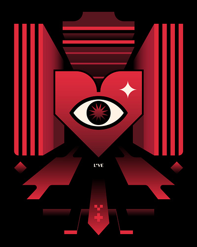 L*VE architecture black branding dark design digital editorial eye heart icon illustration logo red star valentine vector