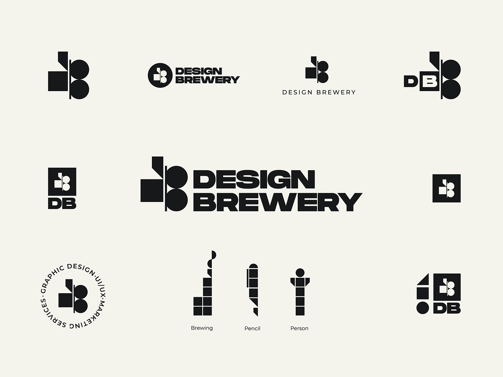DB | Brutalist .gif basic shapes black and white bold branding brutalist geometric gif graphic design illustration layout lettering logo motion negative nikola obradovic design retro shapes timeless typography visual identity