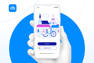 ClujBike - The bike-sharing app bike blue cluj clujbike colorful concept design illustration map mobile mobile app product route trip ui ux vector