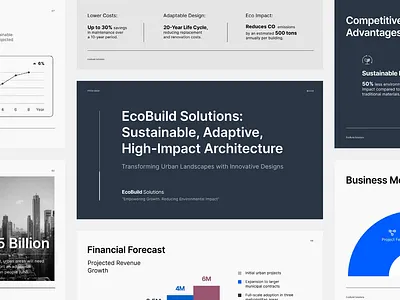 Editorial Business Pitch Deck for EcoBuild Solutions ai pitch deck arcitectural brand branding business business deck clean data infographic editorial investor pitch deck minimalist pitch deck pitch deck apple presentation professional report presentation simple slide visual branding visual design