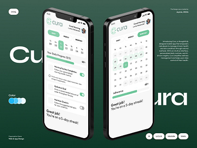 Cura – A Personalized Health Companion 3d ai driven animation branding chronic care chroniccare graphic design health app healthcare tech healthcaredesign healthtech logo mobileappshowcase motion graphics natural healing personalized routines ui uidesign uxdesign wellness management