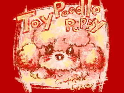 Toy Poodle puppy animal character character design cute dog funny illustration kawaii pet puppy toy poodle