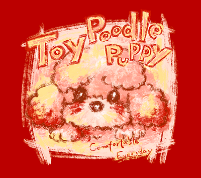 Toy Poodle puppy animal character character design cute dog funny illustration kawaii pet puppy toy poodle