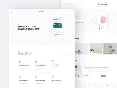 Agencia Landing Page 2020 trend adobe xd agency agency website branding colors design homepage interface landing page minimal mobile app portfolio responsive typography user interface ux web website website design