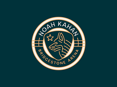 Vintage Emblem Design- Noah Kahan brand logo branding branding design bridestone arena dark background design designer emblem emblem design logo logo design logotype noah kahan noah kahan logo product typography vintage vintage aesthetic wolf wolf symbol