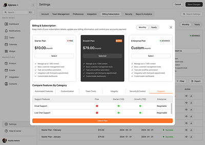 DailyUI Day 30 - Pricing Modal app dailyui design graphic design illustration logo plan pricing pricing table subscription table ui ux