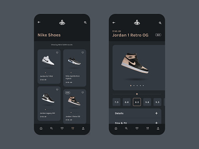 Foot Locker UI app foot locker jordan product detail product page retro shoes ui