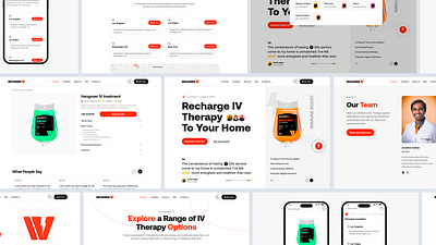 Recharge IV - Therapy Website about about page branding call design grid infusion iv therapy interface layout minimal product psychiatrist psychology therapy ui visual identity web web design website