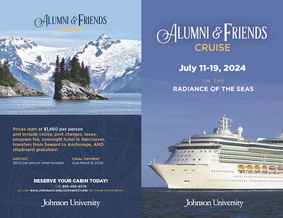 Alaskan Cruise Brochure Design alumni branding brochure design cruise brochure design graphic design johnson university university
