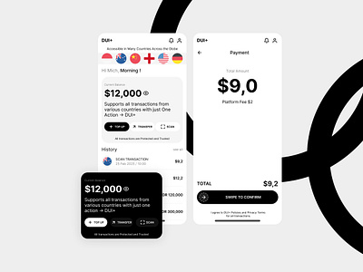 DUI+ - Transaction App app bank cleandesign design e money exploration figma minimalist mobile banking money money change payment payment method showcase transaction transfer ui uidesign uiuxconcept uiuxdesign