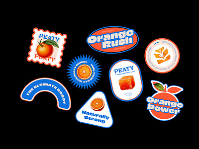 Peaty: Branding and Packaging - Full Preview badge brand identity branding design graphic design gummy illustration label line art logo logo design modern natural orange packaging retro sticker supplement