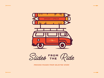 Slides from the Ride illustration journey lettering merchandise pencil print process script sketch typography vw van work in progress