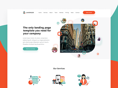 Landpager design illustration landing page ui ui design vector web design website