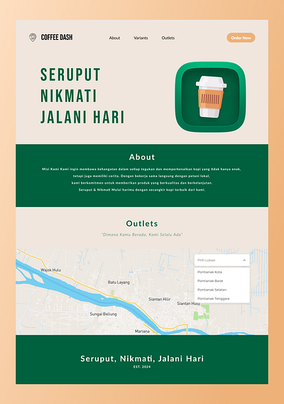 Coffee Dash Landing Page animation branding graphic design illustration landing page landung ui ui design web