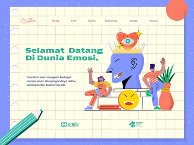 hay emotion header exploration header illustration illustration landing page teenager web design