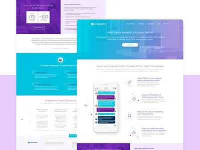 Snapclarity For Therapists app chat chat app concept design mentalhealth ui ux web webdesign website