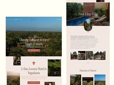 Garrya Bianti - 5 Star Luxury Hotel in Yogyakarta branding hotel landing page luxury hotel nature resort ui ux villa web design website website design