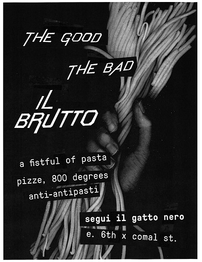 Il Brutto Band Poster band poster branding design female designers hospitality italian food music poster poster restaurant spaghetti visual design