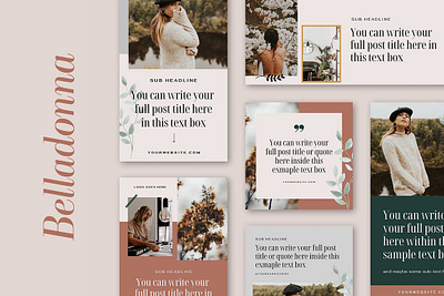 Belladonna Social Media Templates canva facebook facebook templates instagram post instagram story instagram template pinterest pinterest templates social media social media templates squarespace templates