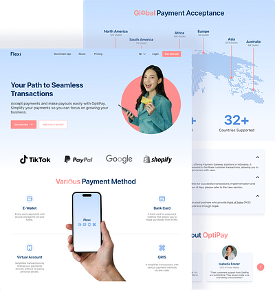 Payment Gateway Landing Page blue branding design gateway landing page payment payment gateway pink ui