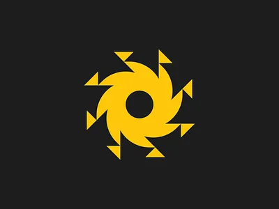 Circle Logo alphabet blade bold brand branding circle construction geometric icon identity industrial lines logo mark rotation saw shapes sun symbol triangle