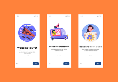 Simple Onboarding for evoting appdesign landingpage onboarding ui uiux website