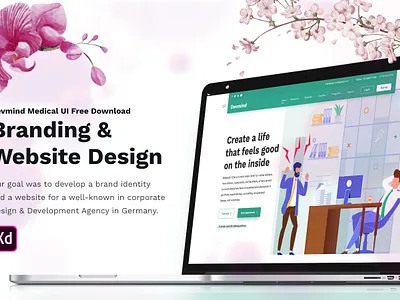 Dev Medical UI Free Download agency branding business clinic corporate design dev medical devdesign devdesign.studio doctor free freebie health healthcare hospital minimal modern ui ux xd