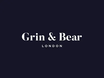 Grin & Bear London: Logo brand design brand identity branding flat identity logo logo design logotype luxury font luxury logo silk studio