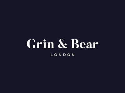 Grin & Bear London: Logo brand design brand identity branding flat identity logo logo design logotype luxury font luxury logo silk studio