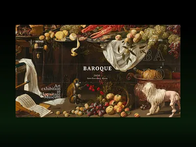 B A R O Q U E art black design exhibition hermit minimal museum new ui ux web