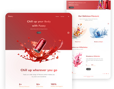 Fuzzy Drinks Website UI design designer figma landing page landing page design ui ui design uiux uiux design visual design web design website website ui