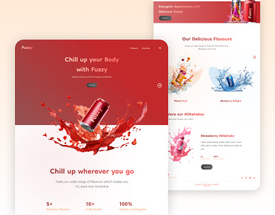 Fuzzy Drinks Website UI design designer figma landing page landing page design ui ui design uiux uiux design visual design web design website website ui