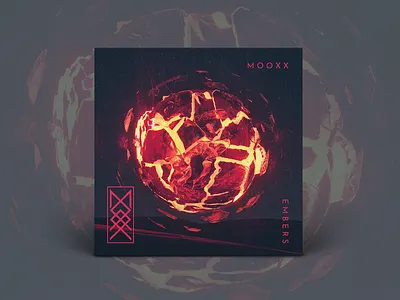 M O O X X 'Embers' Single Art 3d 3d render abstract art direction branding cinema 4d cinema4d cover art design music art