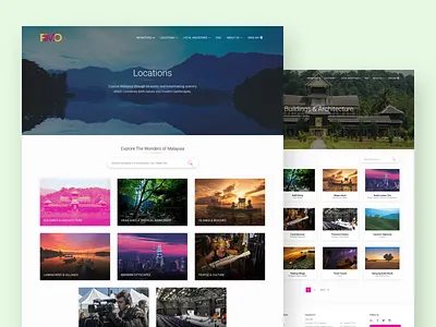 FIMI Locations gallery grid hero image hover locations travel ui user interface