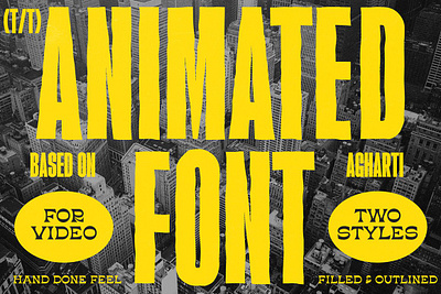 Animated Font Agharti animated font animated font agharti bold font branding font compressed font display font grainy instagram font modern font retro font tall font texture video font vintage font